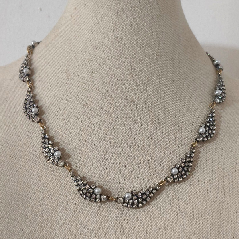 Lulu Frost Vintage Rhinestone Pave Wing Necklace Jewelry New Without Tags 45$